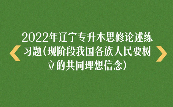 2022年遼寧專升本思修論述練習(xí)題(現(xiàn)階段我國各族人民要樹立的共同理想信念)