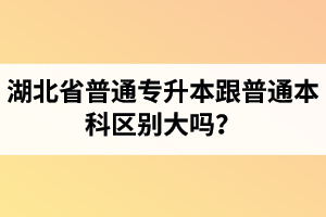 湖北省普通專升本跟普通本科區(qū)別大嗎？專升本專業(yè)課考什么內(nèi)容？