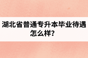 湖北省普通專升本畢業(yè)待遇怎么樣？