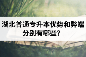 湖北普通專升本優(yōu)勢和弊端分別有哪些？