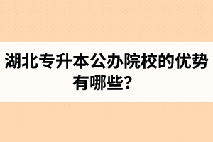 湖北專升本公辦院校的優(yōu)勢(shì)有哪些？為什么大家都想報(bào)公辦學(xué)校？