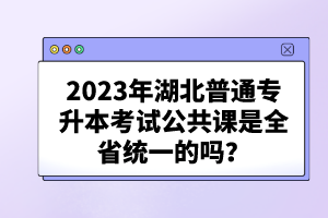 2023年湖北普通專升本考試公共課是全省統(tǒng)一的嗎？