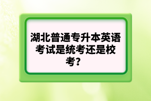 湖北普通專(zhuān)升本英語(yǔ)考試是統(tǒng)考還是?？?？