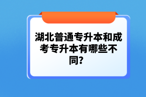 湖北普通專升本和成考專升本有哪些不同？