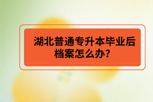 湖北普通專升本畢業(yè)后檔案怎么辦？