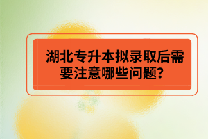 湖北專升本擬錄取后需要注意哪些問題？