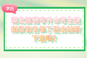 湖北普通專升本考生進(jìn)擬錄取名單了還會(huì)被刷下去嗎？