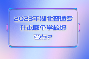 2023年湖北普通專升本哪個學(xué)校好考點？