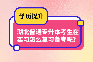 湖北普通專升本考生在實習(xí)怎么復(fù)習(xí)備考呢？制定計劃