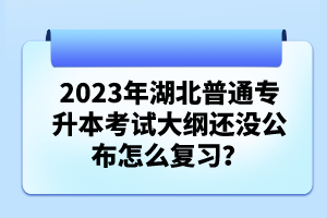 2023年湖北普通專升本考試大綱還沒公布怎么復習？