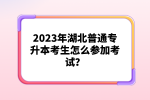 2023年湖北普通專升本考生怎么參加考試？