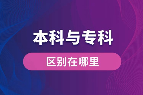 本科與?？频膮^(qū)別在哪里