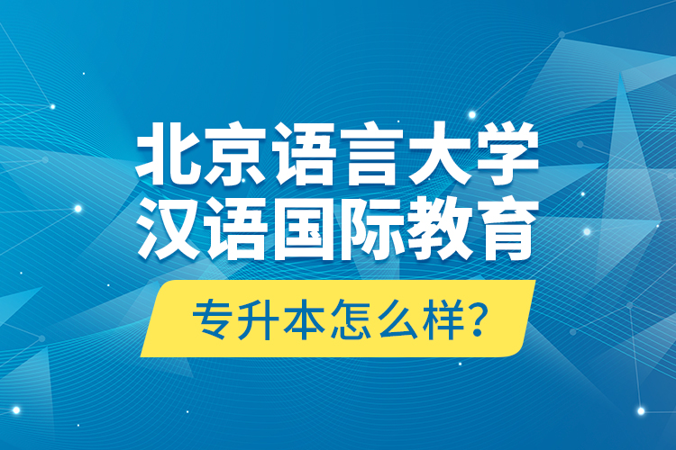 北京語言大學(xué)漢語國際教育專升本怎么樣？