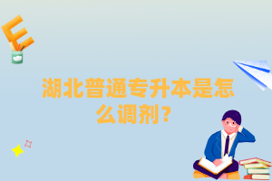 湖北普通專升本是怎么調劑？